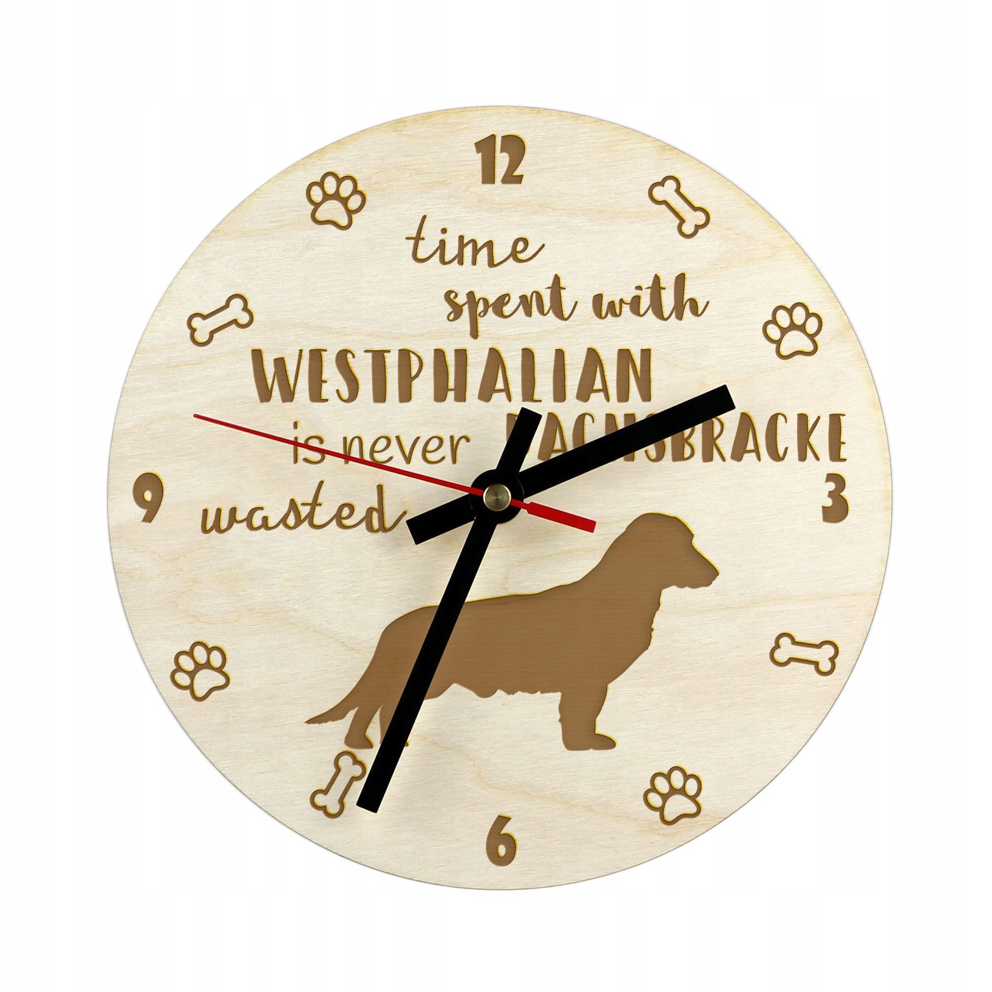 Westfalski gończy krótkonożny Zegar z psem 30 cm