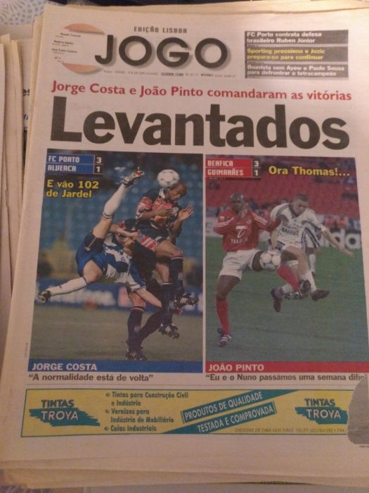 Jornal o Jogo fcp alverca 3-1 benfica guimaraes 3-1 17/02/1999