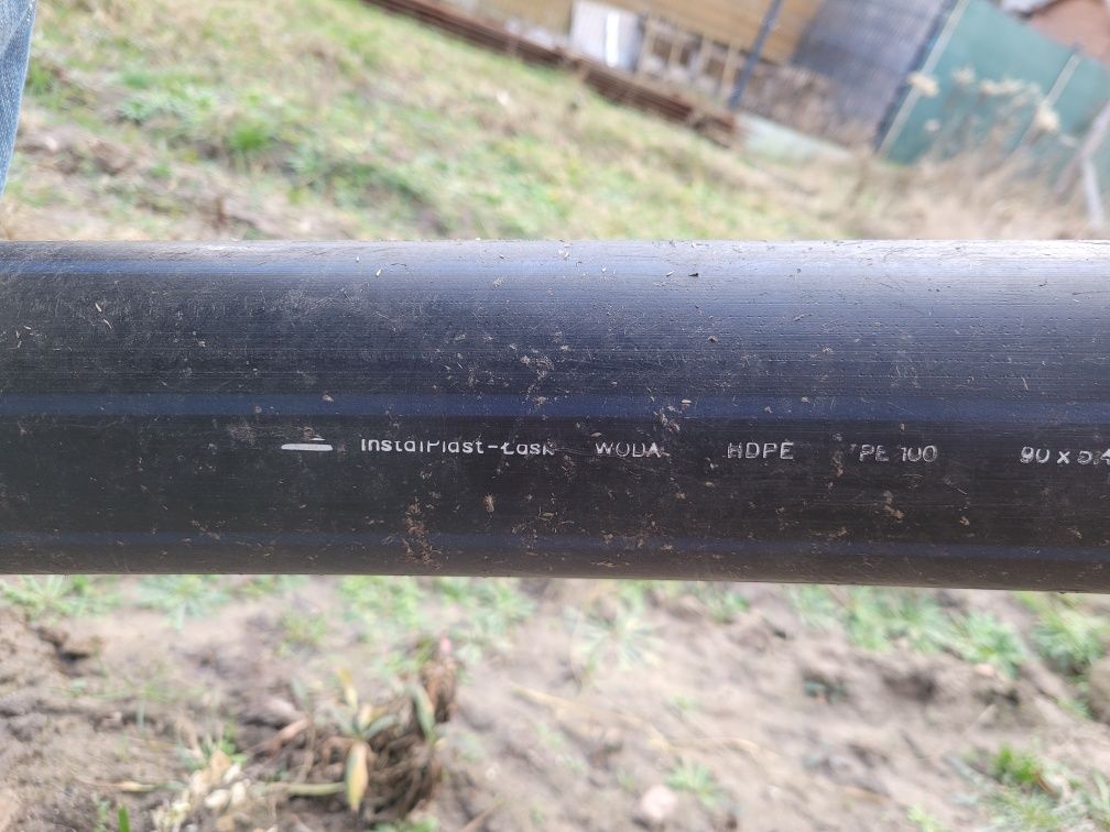 Rura do wody studni na działkę PE100 90X5,4 PN10 SDR17, długość 12 m