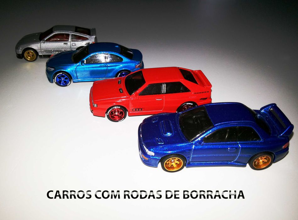 Hot Wheels - Carros com Rodas de Borracha escala 1/64