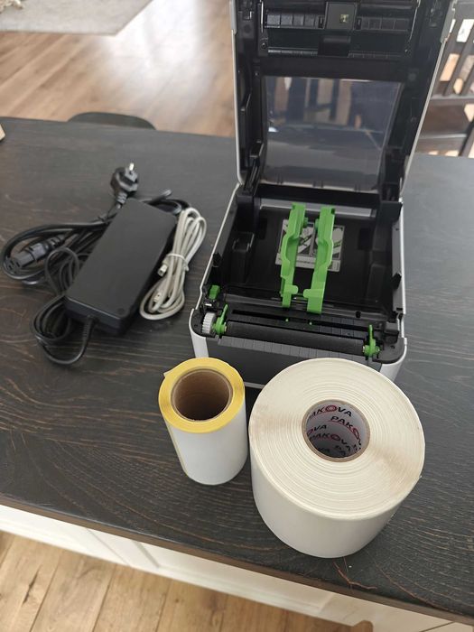 Drukarka termiczna Brother TD-4210D + 2 rolki etykiet (550+)