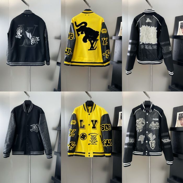 Бомбер LOUIS VUITTON куртка мужская унисекс черная желтая оверсайз
