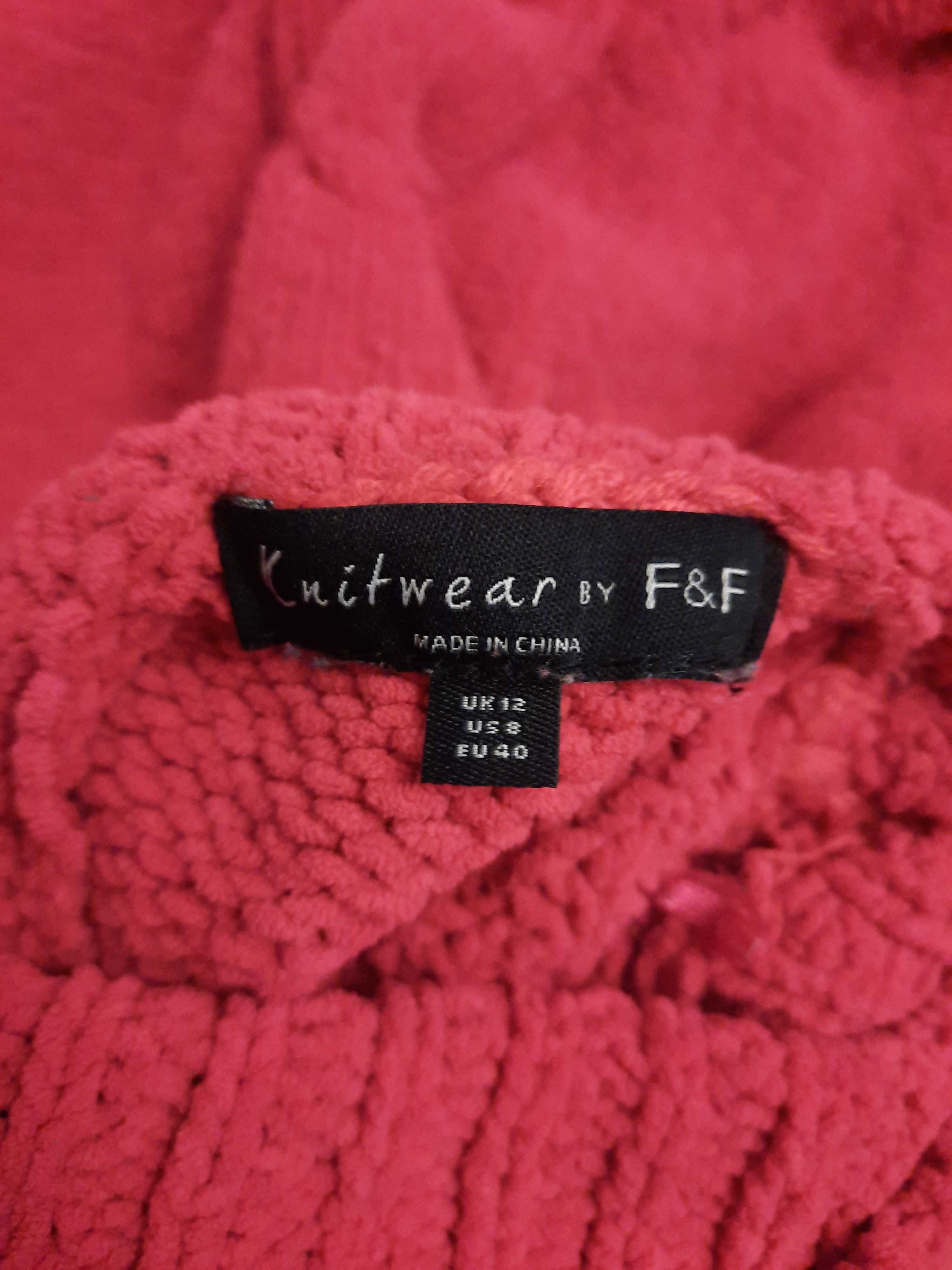 Sweter dzianinowy z golfem sweterek Knitwear by FF rozmiar 40
