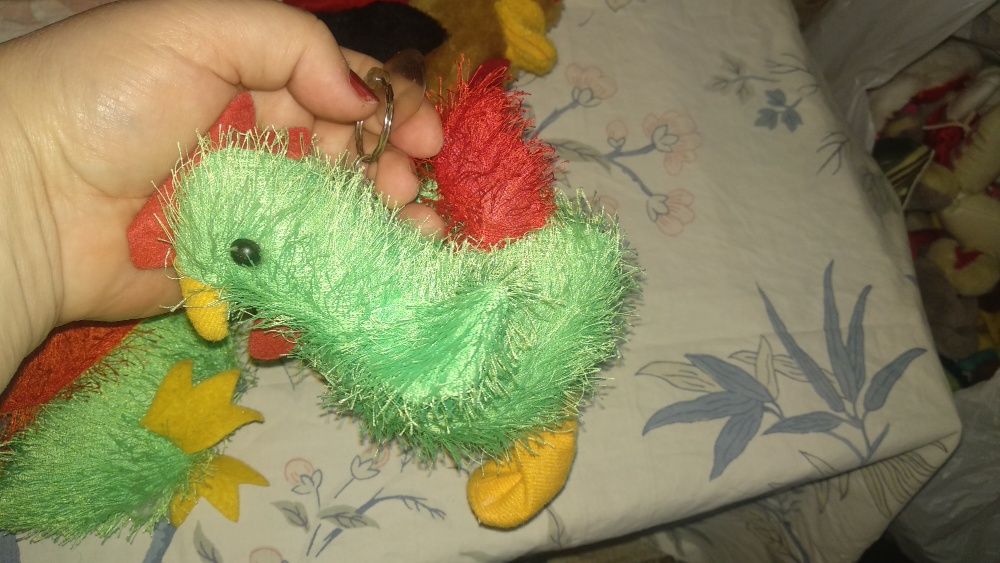 набор 3шт игрушка мягкая фирменный петух курица птичка травка присоска