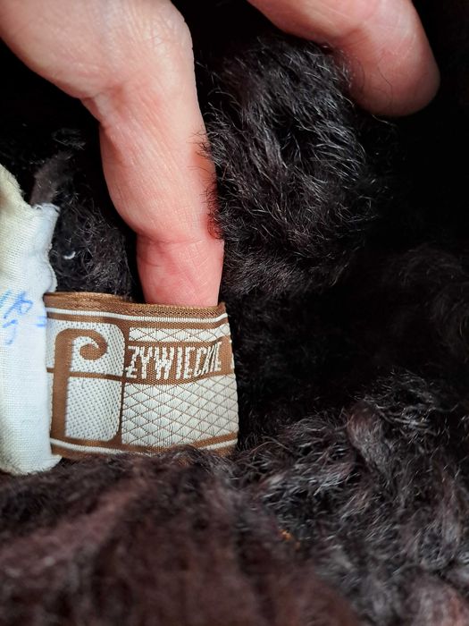 Czapka uszatka PRL skórzano-futrzana Żywieckie Zakłady Futrzarskie