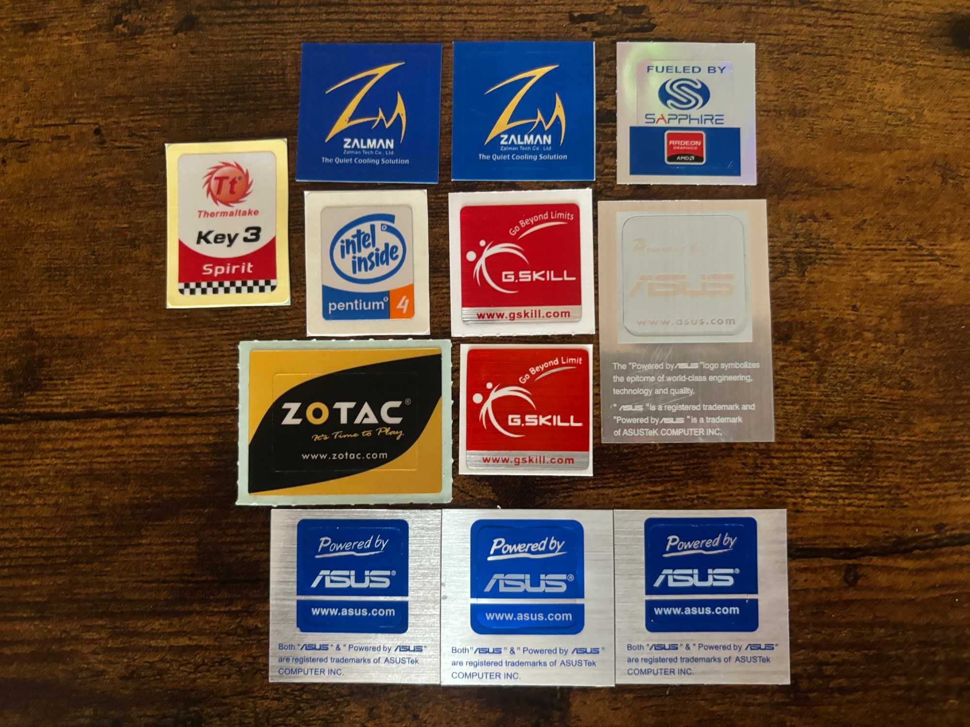 Наклейки Intel Pentium 4, Asus, Zalman, G.Skill, Zotac, TT (новые)
