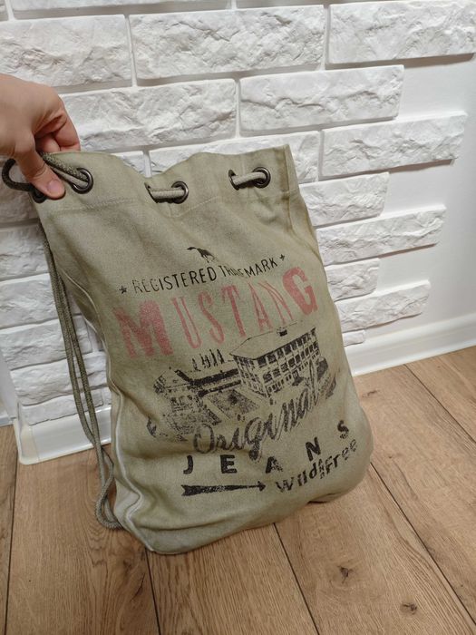 Mustang вінтажна сумка рюкзак зістарена колекційна парусини чоловічий