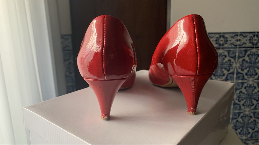 Lote de sapatos vermelho salto 38