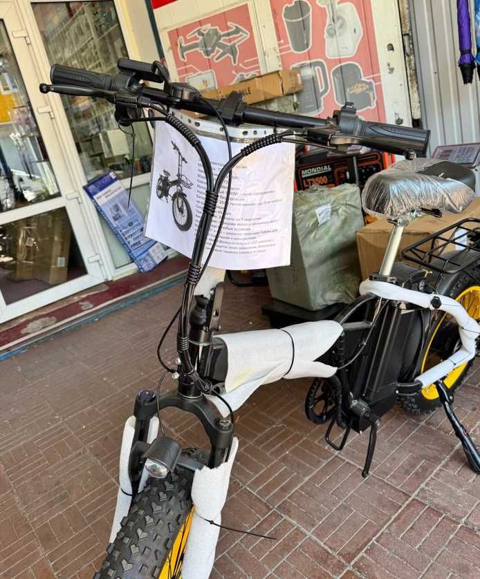 фетбайк 25 ач 1200 в електробайк електро велосипед запас 70 км shimano