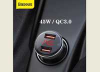 Автомобільний зарядний пристрій Baseus QC 3.0, 45W, 2USB