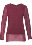 bonprix magenta szyfonowa bluzka rozcięcia 50
