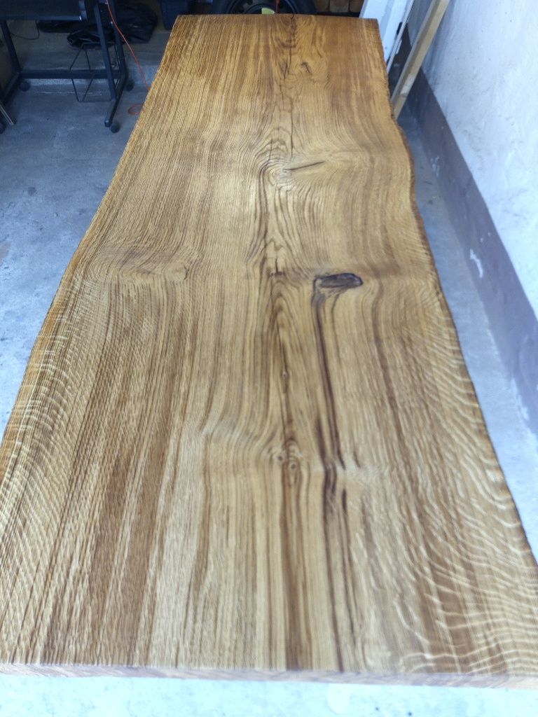 Stół dębowy piaskowany dąb monolit lite drewno surowy 240x90