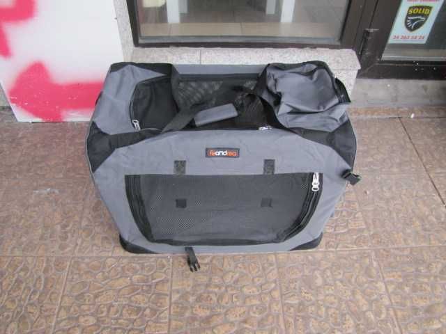 Transporter dla psa skrzynia torba FEANDREA 60x40 cm szara