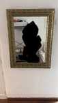 Large mirror with golden/bronze frame