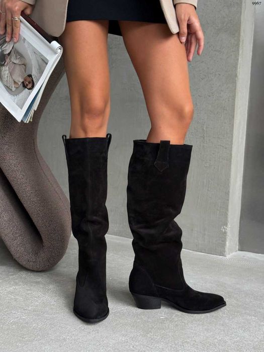 Чоботи КОЗАКИ чорні, розові, коричневый, білі, чорн з бежевою підошвою