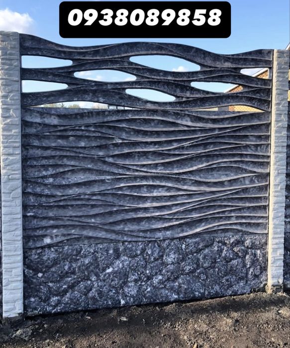 Евро-Забор Бетонна-Огорожа Огорожа ГЛЯНЦЕВА Огорожа Залізобетонна