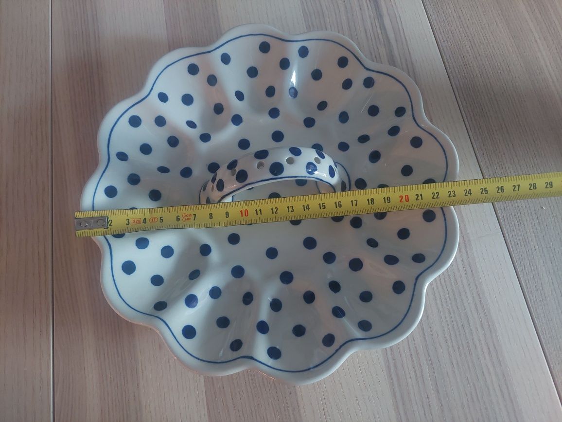 Ceramika Bolesławiec talerz na jajka dek. 37 nowy