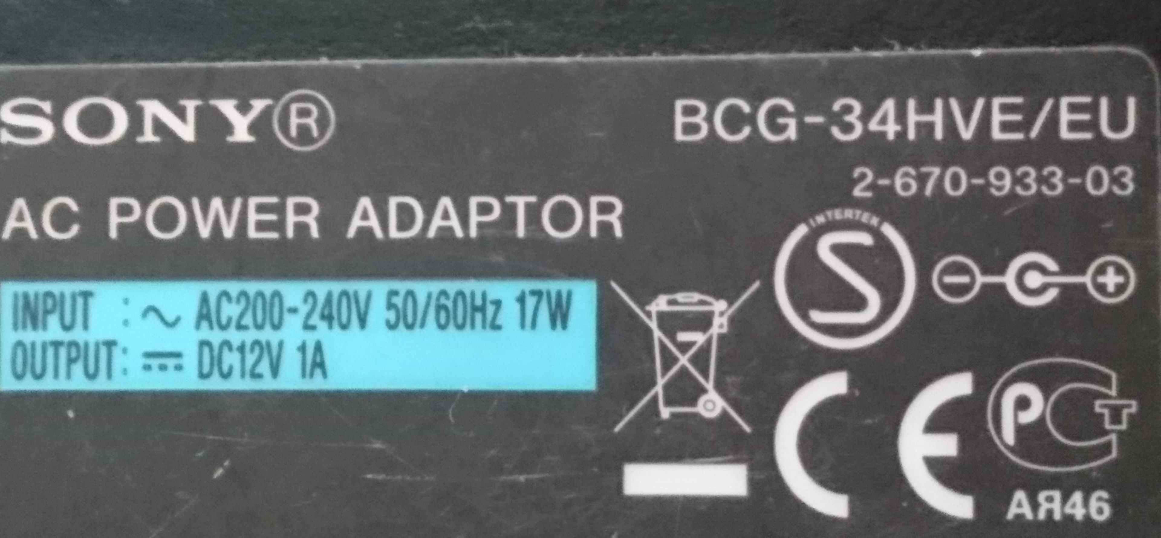 Zasilacz 12V 1A  Sony   BCG- 34HVE/EU
