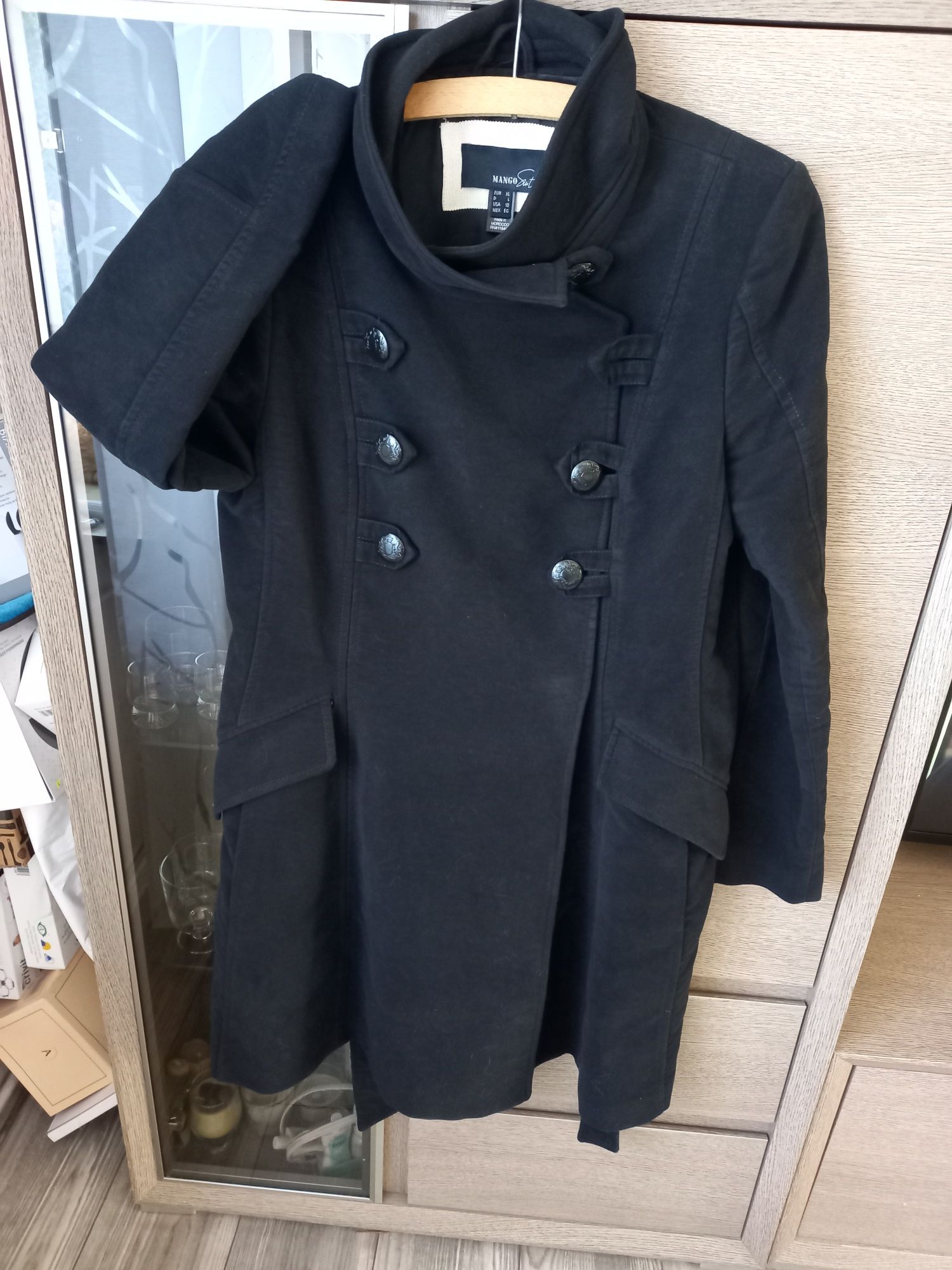 MANGO XL 42 44 czarny elegancki płaszczyk na wiosnę jak nowy!