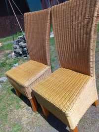 Krzesła rattanowe na taras balkon masywne komplet 2 szt