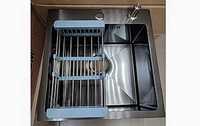 Черная кухонная мойка, нержавеющая сталь pvd, 50х50 см, комплект