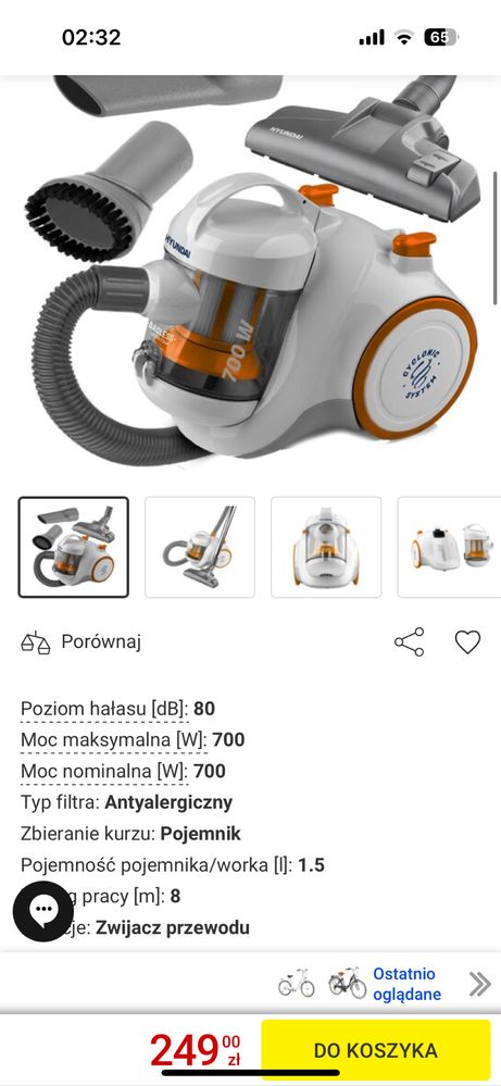 Odkurzach hyiundai antyalergiczny