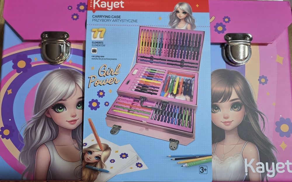 Zestaw artystyczny kayet 77 elementów, girl power
