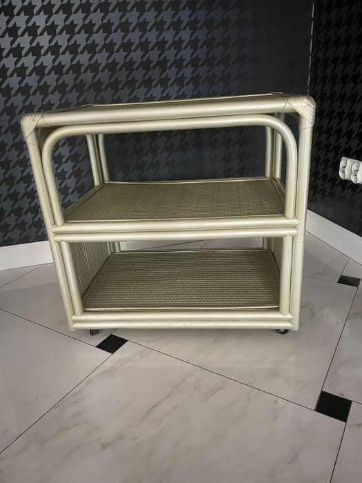 Komplet mebli KLER Rattan Prestige – kuty metal, perłowa zieleń