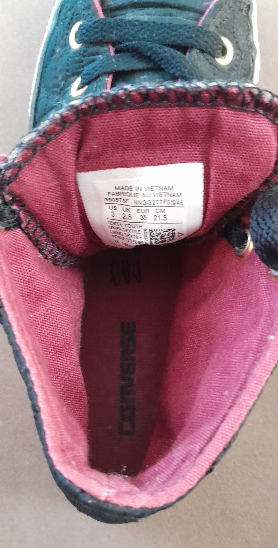 Converse czarne pikowane rozm.35 trampki