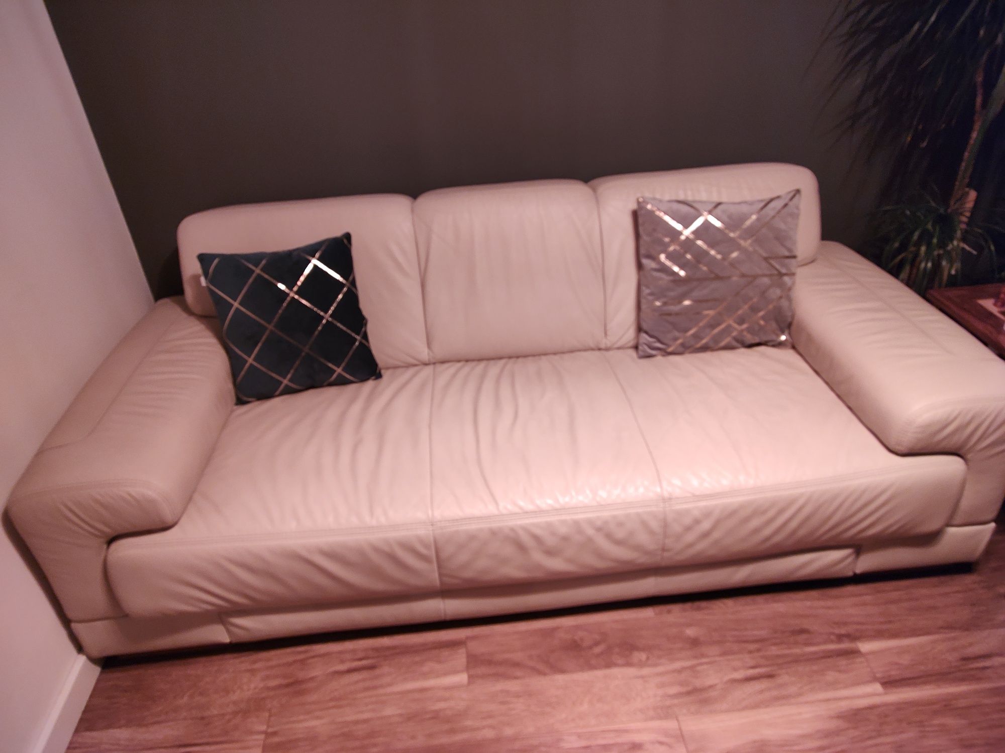 Dwie kanapy 3 + 2 etap sofa skóra naturalna skórzane