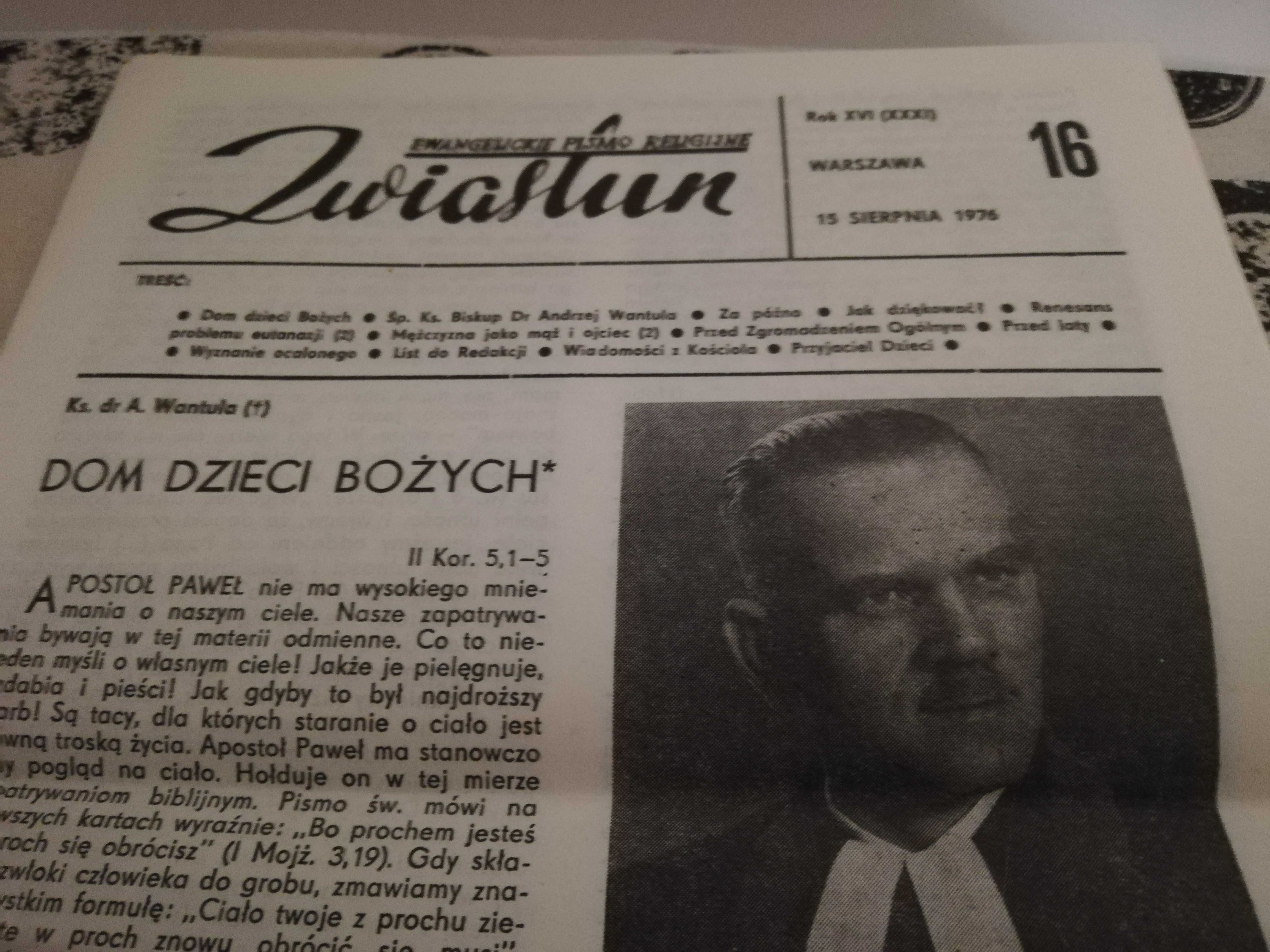 Gazeta ewangelicka Zwiastun ks Wantula 1976