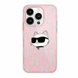 Etui Karl Lagerfeld IML Choupette Head & Monogram na iPhone 13 - różow