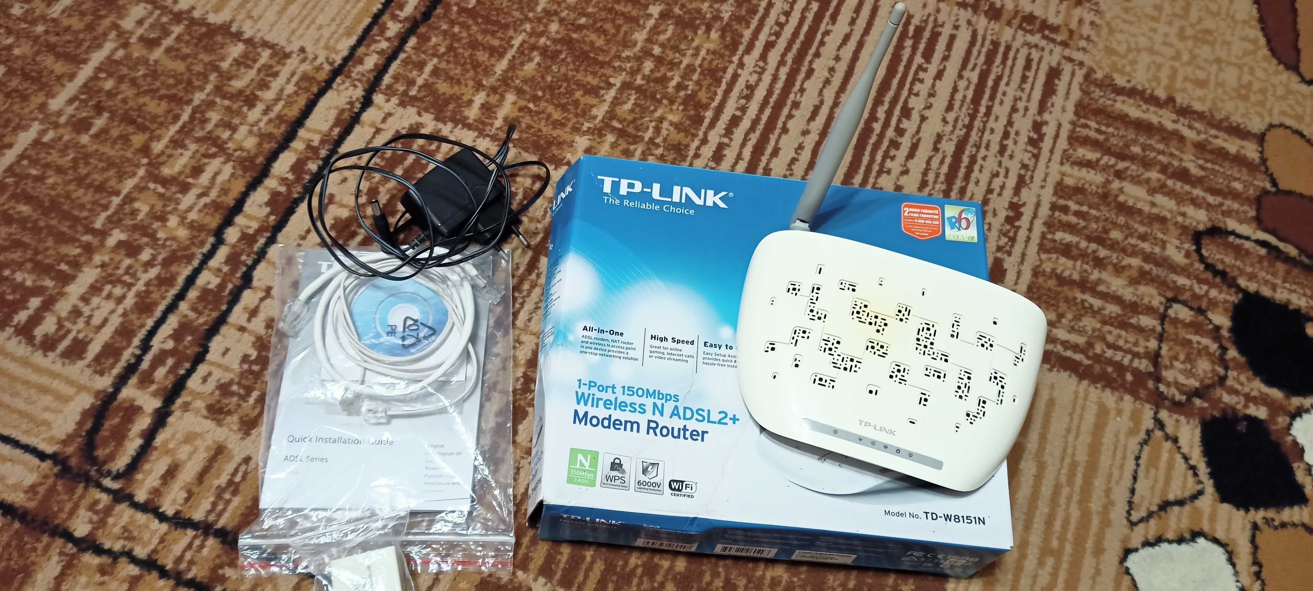 Продам ADSL WI-FI router TP-LINK, model TD-W8151N, б/у,робочий.