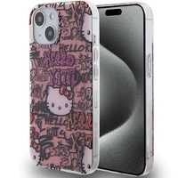 Etui Hello Kitty Iml Tags Graffiti Na Iphone 15 - Różowe