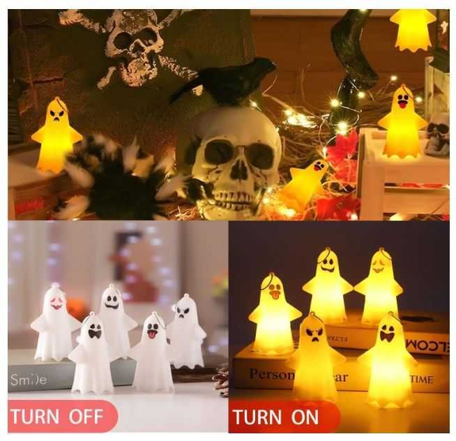 Dekoracyjne lampiony/latarnie na Halloween wzór duchów 5 sztuk
