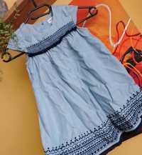 sukienka niebieska błękitna lato ARTISTAN  98/104 cm