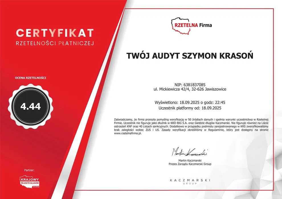 Świadectwo / Certyfikat Charakterystyki Energetycznej w 24h