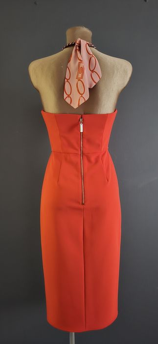 Sukienka ekskluzywna z jedwabną apaszką. Elisabetta Franchi rozmiar wł