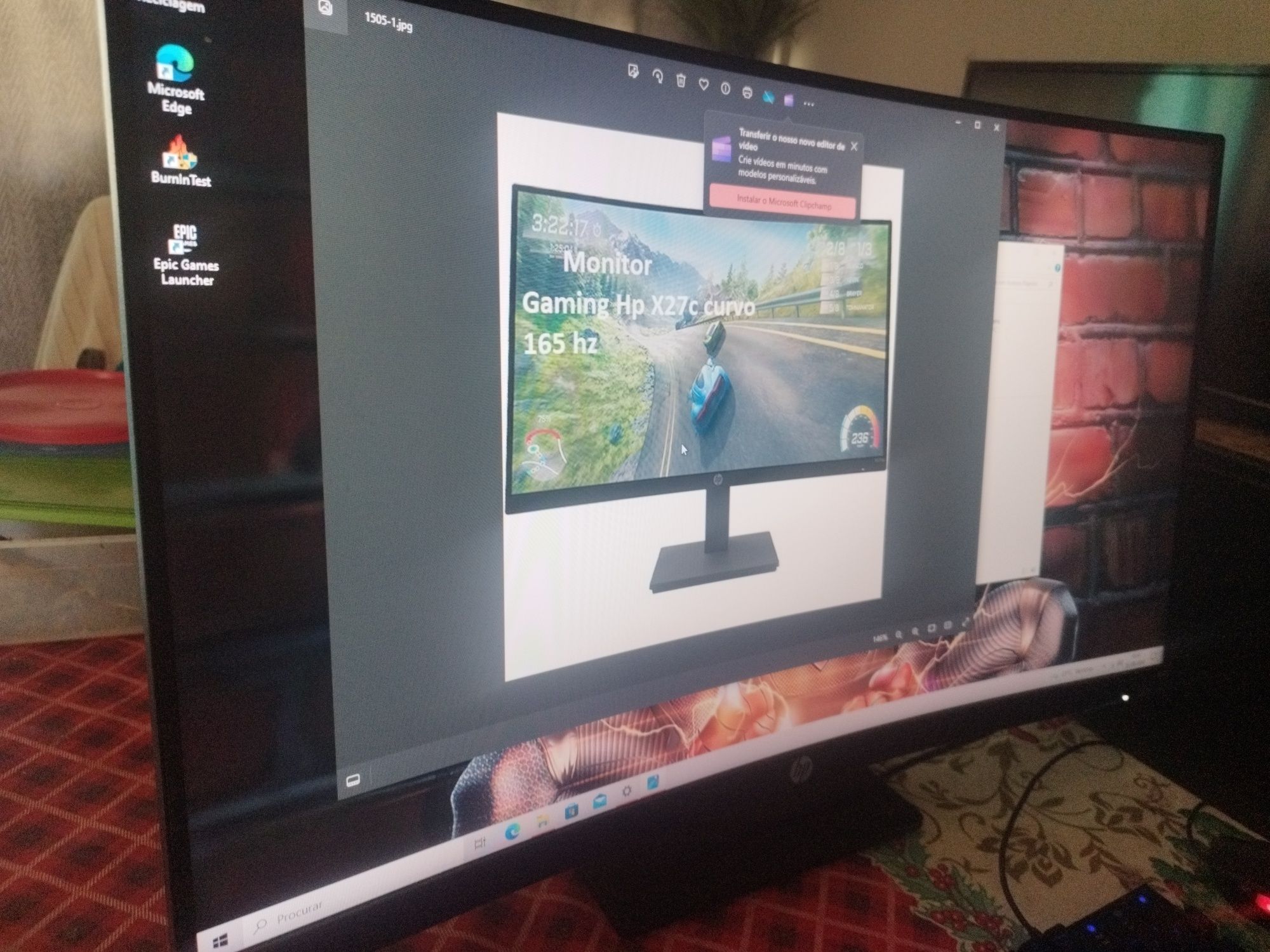 Monitor HP X27C CURVO 165 hz