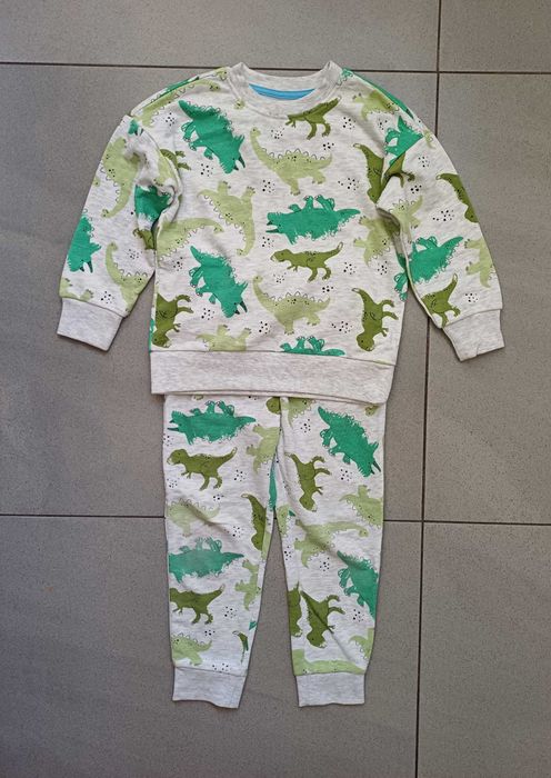 Komplet dresowy w dinozaury chłopięcy r. 110
