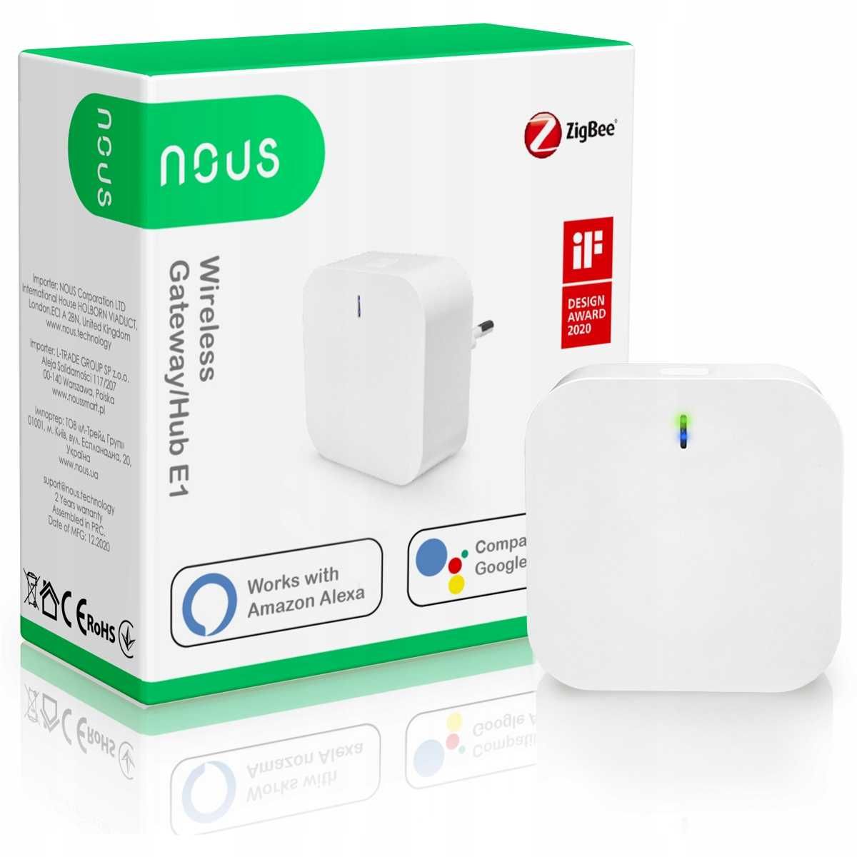 Nous E1 GATEWAY hub Centrala sterująca Alexa bluetooth Bramka Zigbee