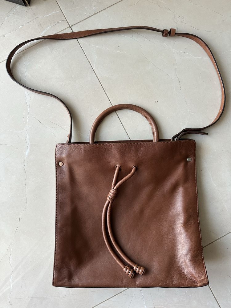 Кожаная сумка Massimo Dutti