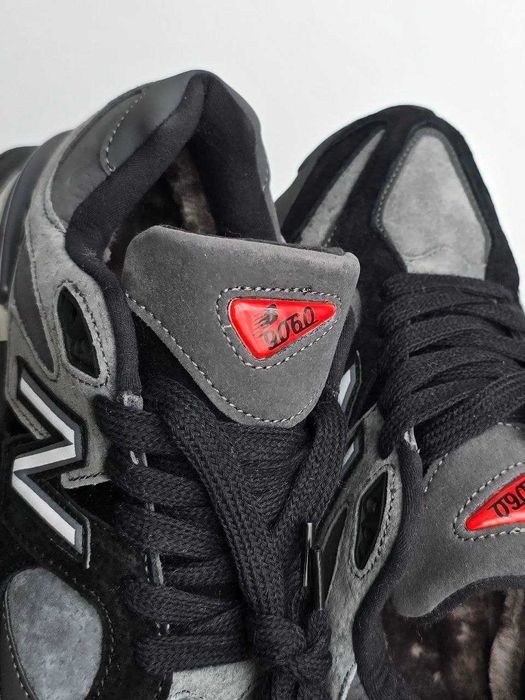 ХУТРО! New Balance 9060 Black Grey Fur 37 38 39 40 41 42 43 44 45 46