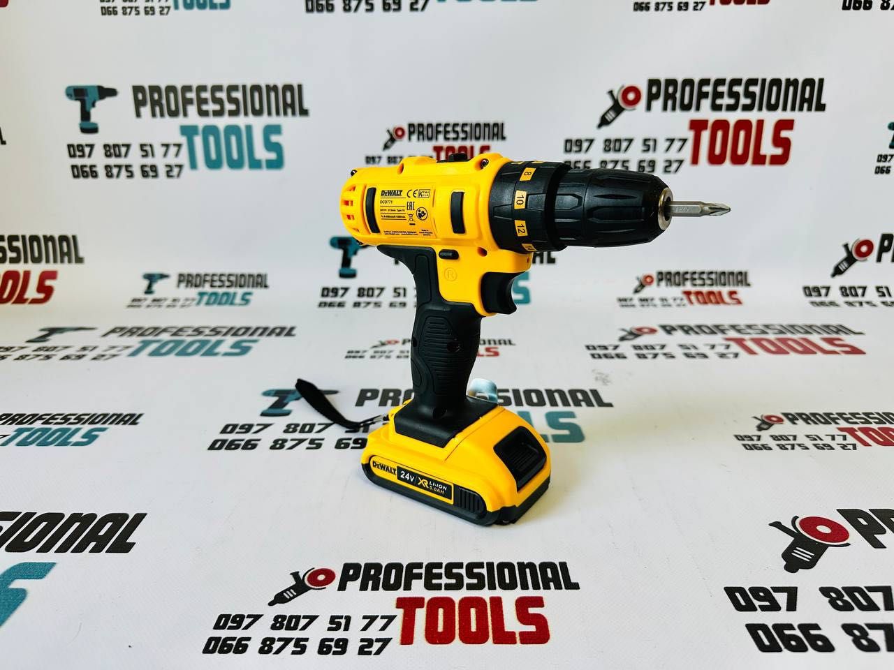 Ударний Акумуляторний Шуруповерт DeWALT DCD771 24V/5А З Набором