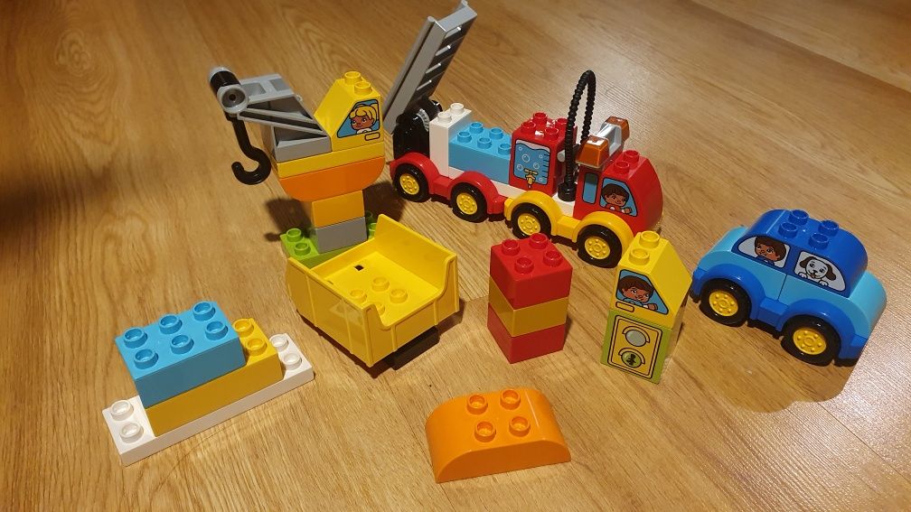 Klocki lego duplo, moje pierwsze samochody, autka.