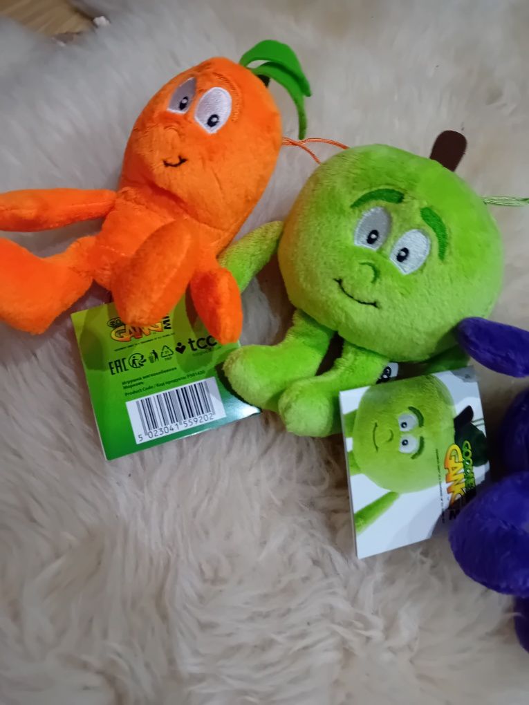 Maskotki zawieszki 3 szt marchew jabłko bakłażan