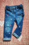 Spodnie jeansy GAP 98 haftowane motylki