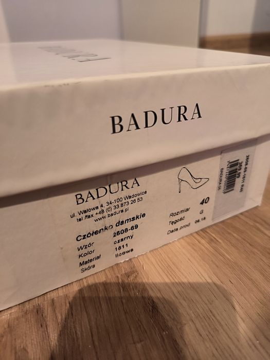 Buty na obcasie skórzane Badura r. 40