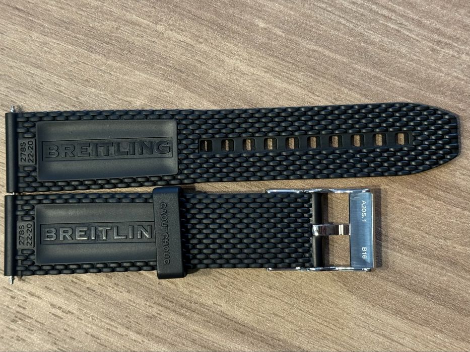 Breitling - pasek gumowy z klamerką do zegarka