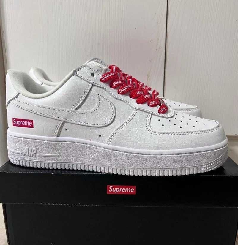 AF1\Powietrze*airDamskieNikeForce1SupremeWhite UnisexTrampki Rozm.43